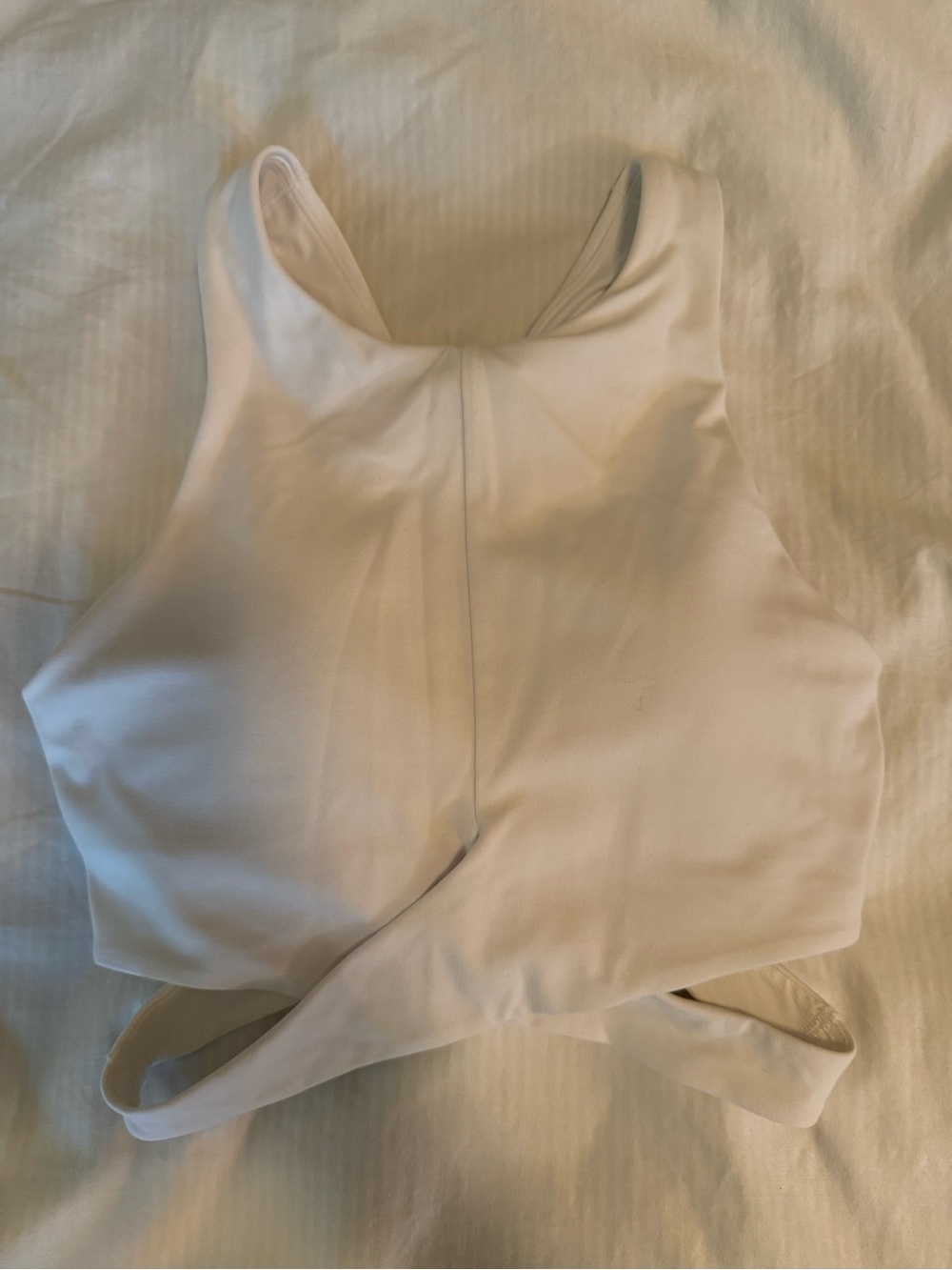 Athleta white cropped tank top XS